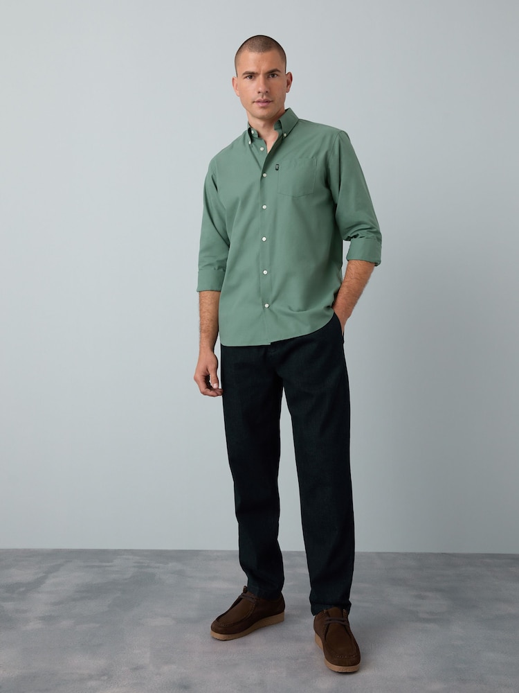 Seafoam Green Regular Fit Button Down Easy Iron Oxford Shirt - Image 2 of 8 Seafoam Green Regular Fit Button Down Easy Iron Oxford Shirt - Image 2 of 8