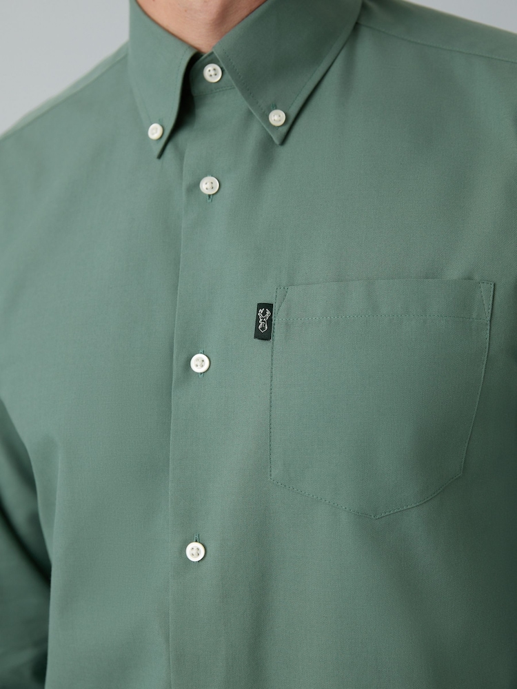 Seafoam Green Regular Fit Button Down Easy Iron Oxford Shirt - Image 4 of 8