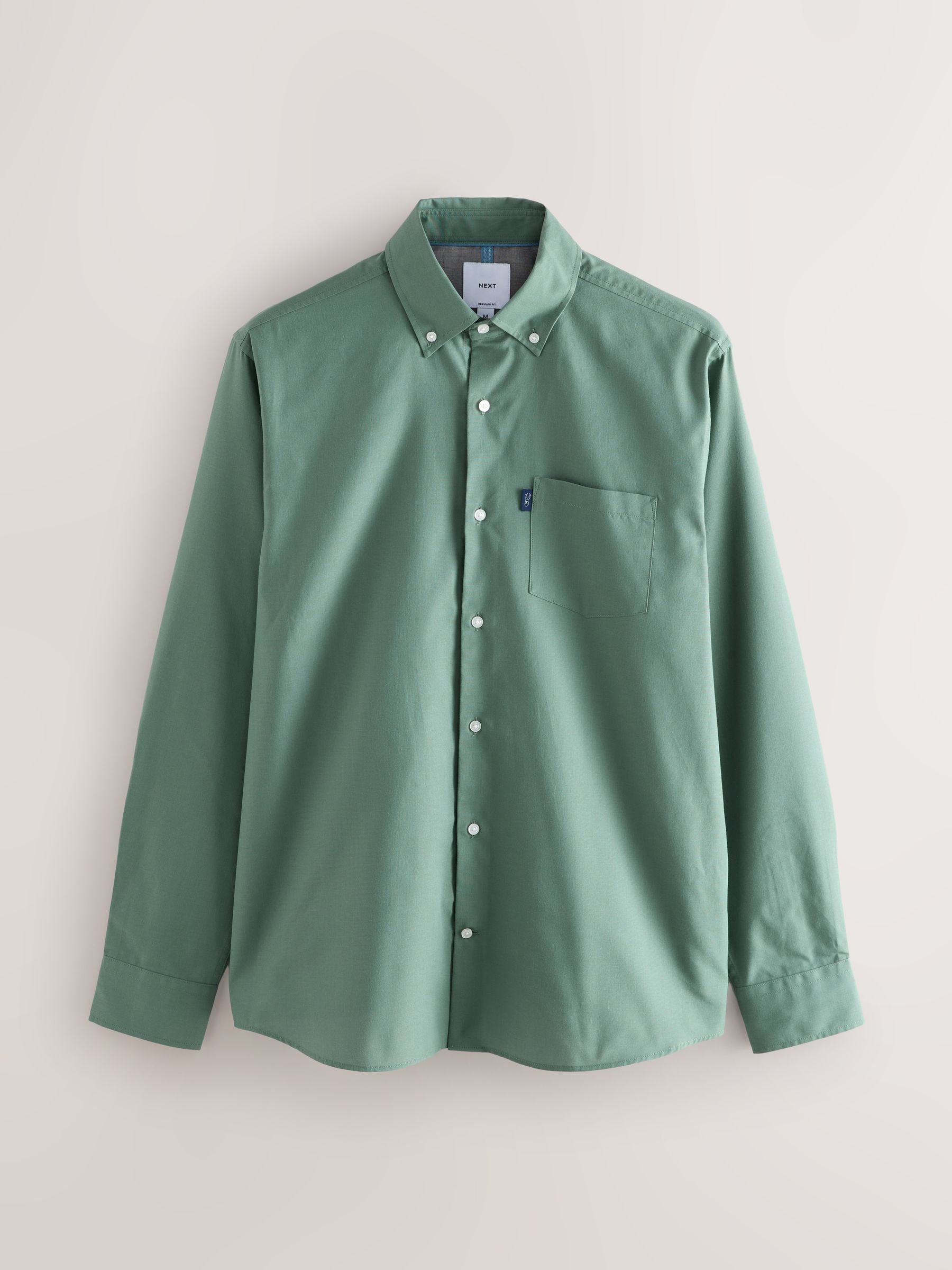 Buy Seafoam Green Regular Fit Button Down Easy Iron Oxford Shirt