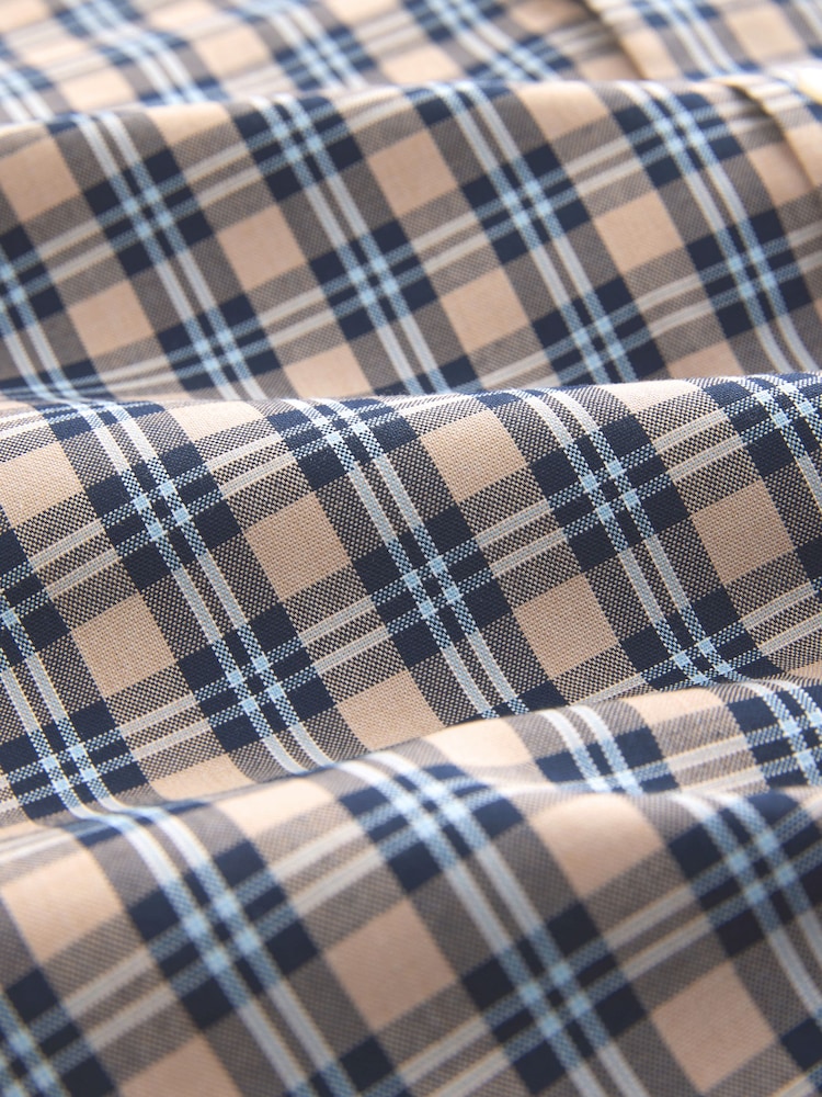 Neutral Brown Check Regular Fit Easy Iron Button Down Oxford Shirt - Image 3 of 3