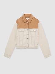 Reiss Maddie Colour-Block Denim Jacket - Image 2 of 6