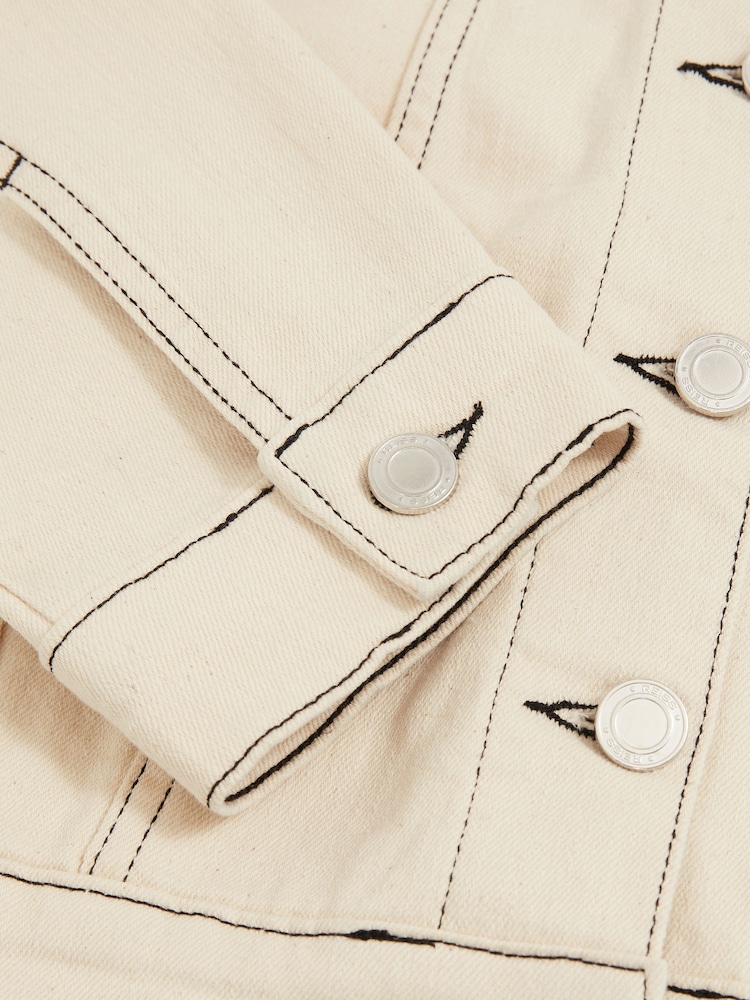 Reiss Maddie Colour-Block Denim Jacket - Image 6 of 6
