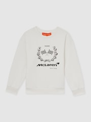 Reiss Mya McLaren F1 Team Laurel Print Sweatshirt - Imagen 1 de 7