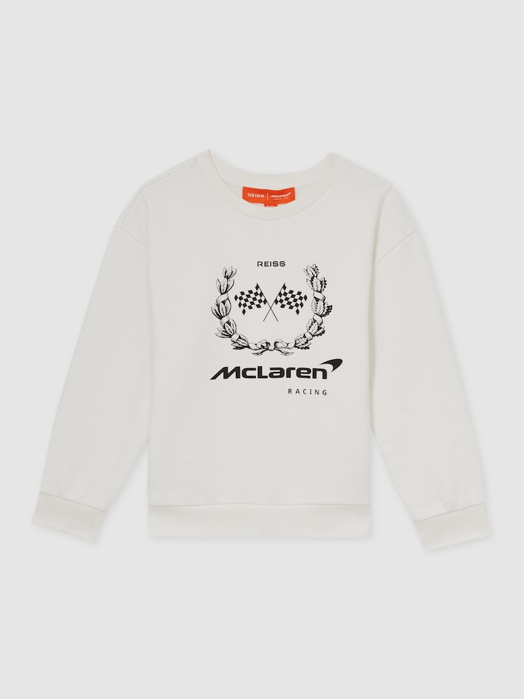 Reiss Mya McLaren F1 Team Laurel Print Sweatshirt - Imagen 1 de 7