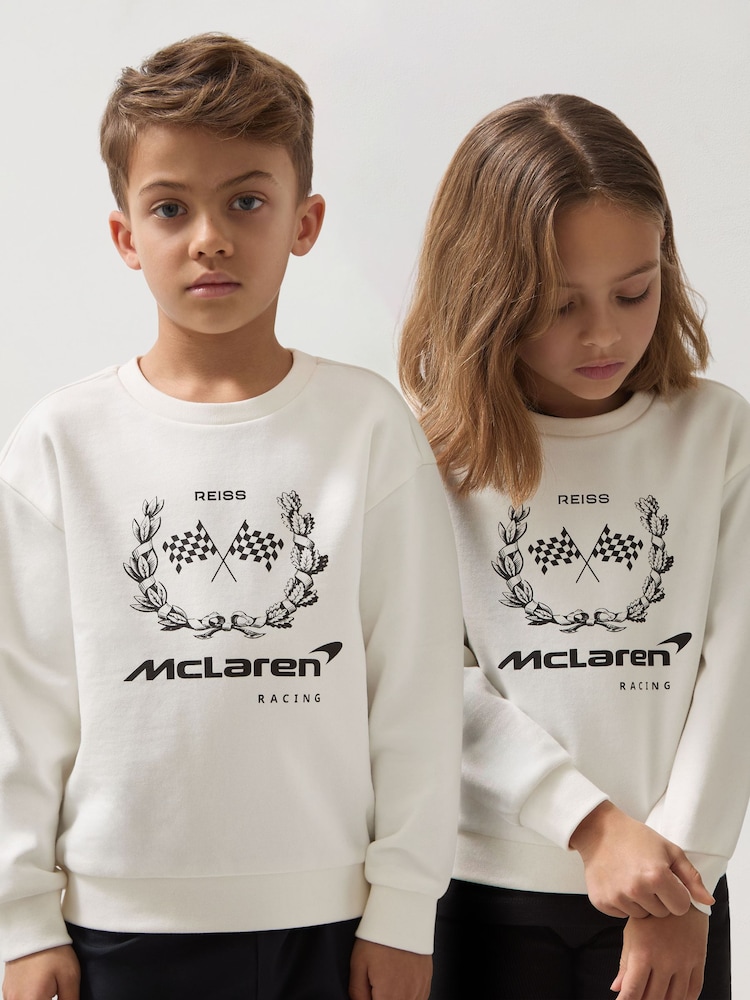 Reiss Mya McLaren F1 Team Laurel Print Sweatshirt - Imagen 2 de 7