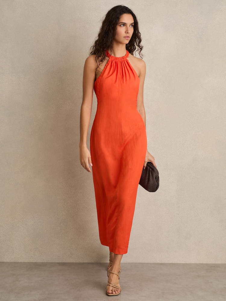 Reiss – Erika – Midikleid mit Neckholder und Überwendlinggstich - Bild 1 von 7 Reiss – Erika – Midikleid mit Neckholder und Überwendlinggstich - Bild 1 von 7