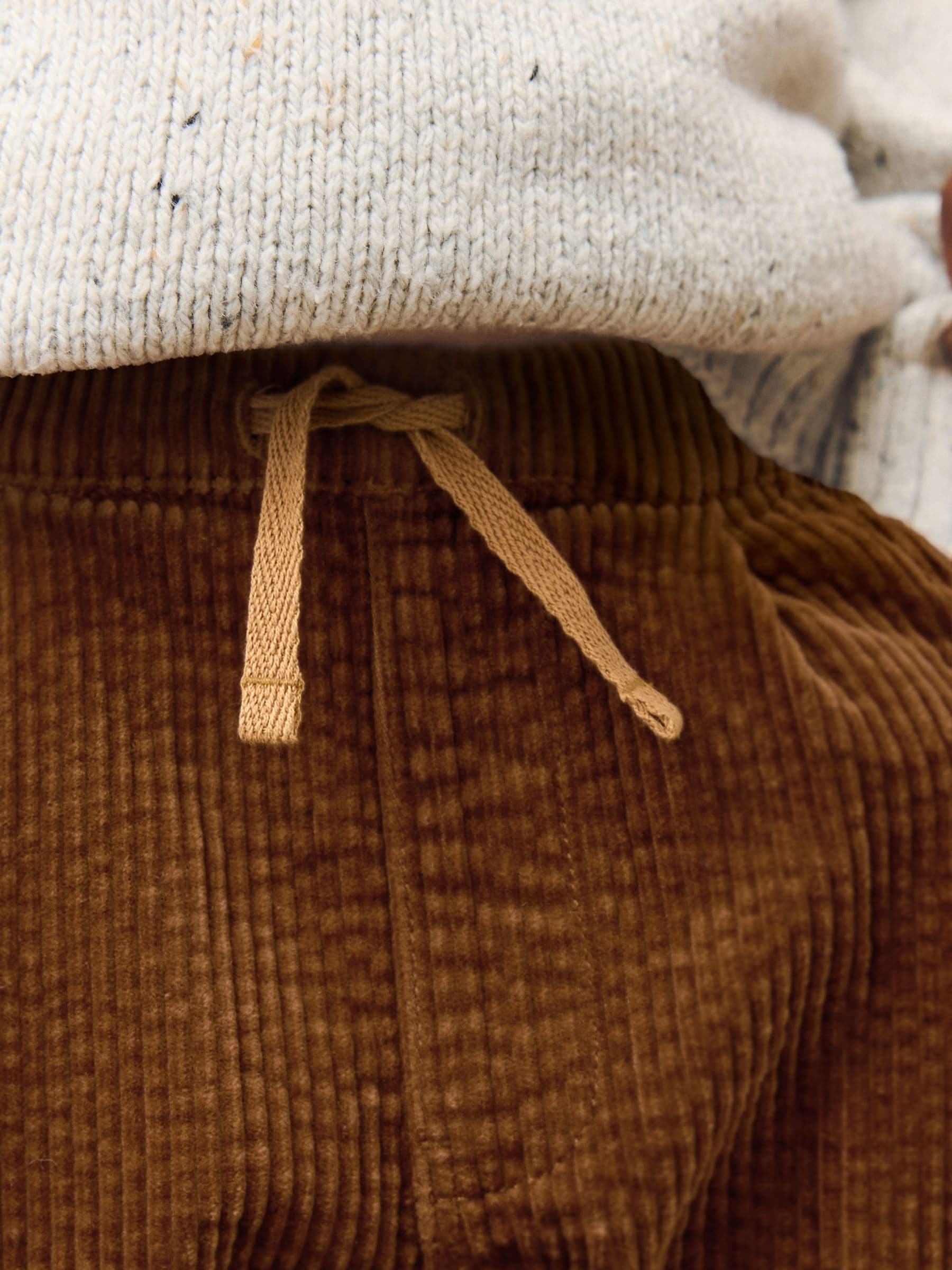 Buy Tan Brown Textured Corduroy Pull On Trousers (3mths-7yrs) from
