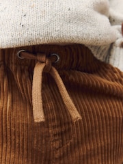 Tan Brown Textured Corduroy Pull On Trousers (3mths-7yrs) - Image 5 of 9