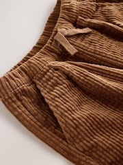 Tan Brown Textured Corduroy Pull On Trousers (3mths-7yrs) - Image 8 of 9