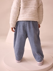 Light Blue Textured Corduroy Pull On Trousers (3mths-7yrs) - Image 2 of 8
