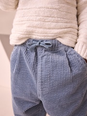 Light Blue Textured Corduroy Pull On Trousers (3mths-7yrs) - Image 4 of 8