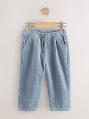 Light Blue Textured Corduroy Pull On Trousers (3mths-7yrs) - Image 5 of 8