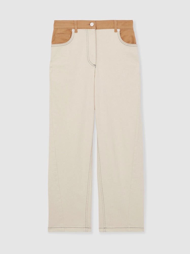 Reiss Maddie Colour-Block Straight-Leg Jeans - Imagen 2 de 7