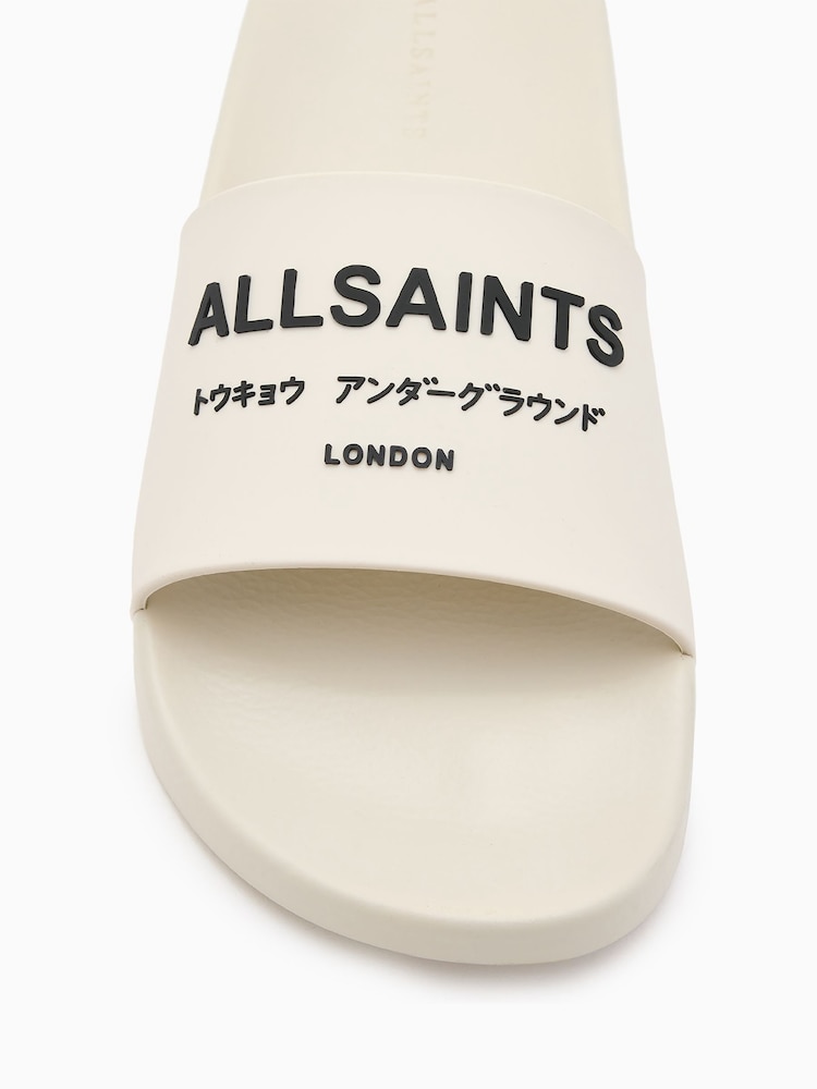 AllSaints White Underground Sliders - Image 2 of 4