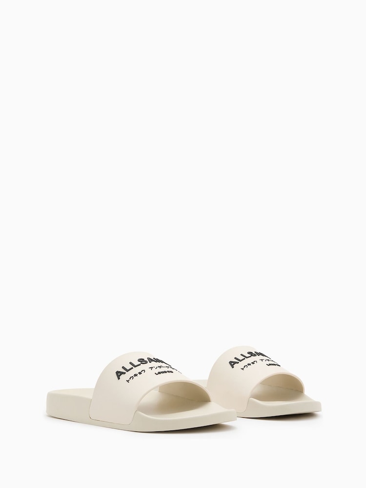 AllSaints White Underground Sliders - Image 3 of 4
