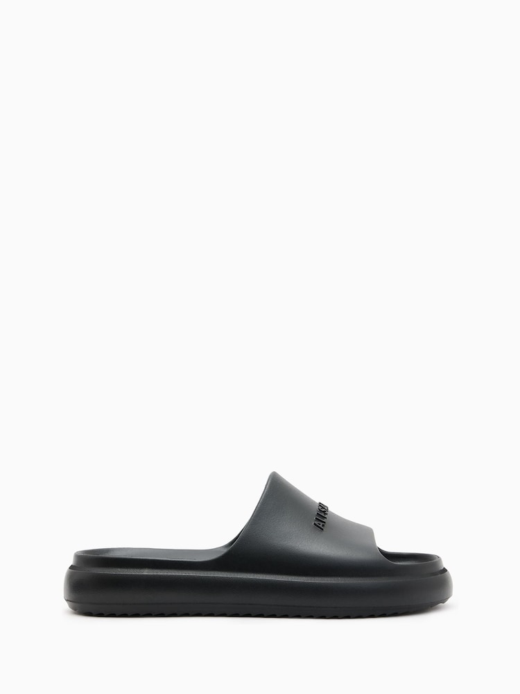 AllSaints Black Dune Sliders - Image 1 of 5
