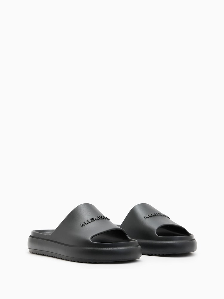 AllSaints Black Dune Sliders - Image 2 of 5