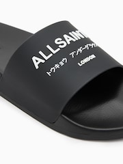 AllSaints Black Underground Sliders - Image 4 of 4