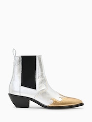 AllSaints Silver Denver Stud Boots - Image 1 of 5
