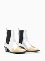 AllSaints Silver Denver Stud Boots - Image 3 of 5