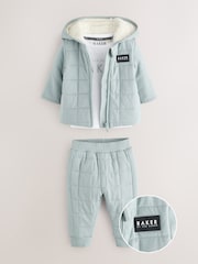 Baker by Ted Baker Green Quilted Jacket T-Shirt and Trousers Set - Image 1 of 5