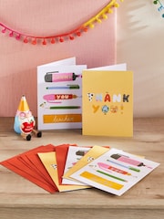 Set of 6 Yellow Thank You Teacher Cards - Image 1 of 5