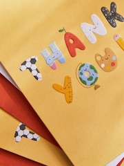 Set of 6 Yellow Thank You Teacher Cards - Image 3 of 5