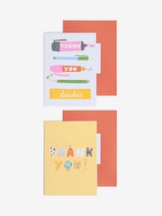 Set of 6 Yellow Thank You Teacher Cards - Image 5 of 5