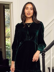 Aspiga Green Esmee Velvet Mini Dress - Image 3 of 7