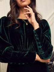 Aspiga Green Esmee Velvet Mini Dress - Image 6 of 7
