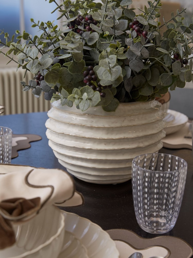 Sixty3 Styled White Ripple Vase - Image 2 of 7