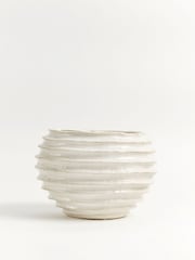 Sixty3 Styled White Ripple Vase - Image 4 of 7