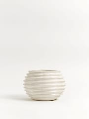 Sixty3 Styled White Ripple Vase - Image 5 of 7