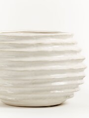 Sixty3 Styled White Ripple Vase - Image 6 of 7