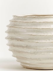 Sixty3 Styled White Ripple Vase - Image 7 of 7
