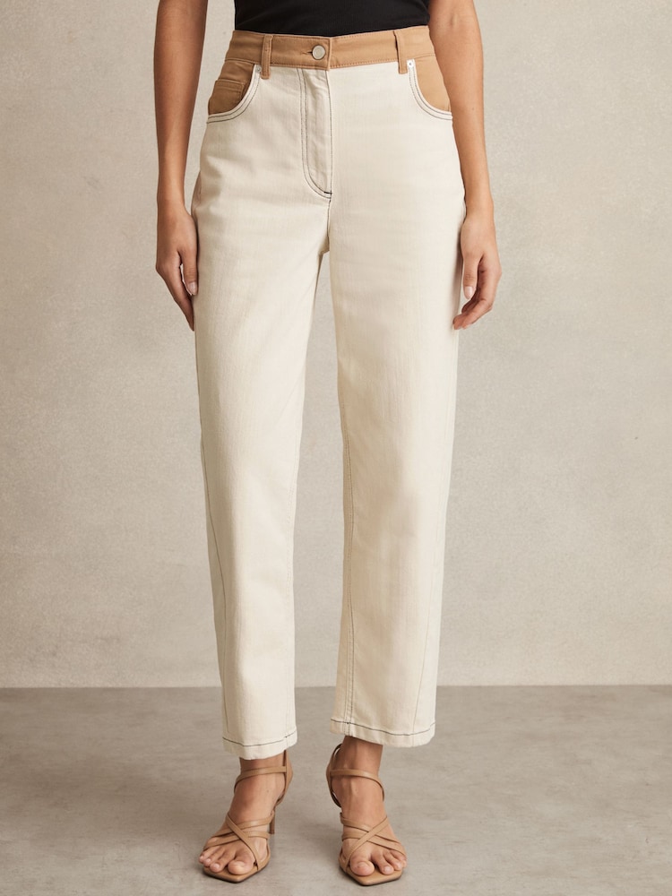 Reiss Maddie Colour-Block Straight-Leg Jeans - Image 3 of 6