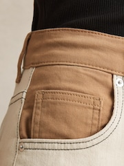 Reiss Ecru Maddie Colour-Block Straight-Leg Jeans - Image 4 of 6