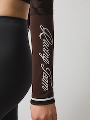 Reiss Chocolate Brown Ultra McLaren F1 Team Half-Zip Crop Top - Image 7 of 10