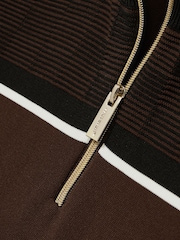 Reiss Chocolate Brown Ultra McLaren F1 Team Half-Zip Crop Top - Image 9 of 10