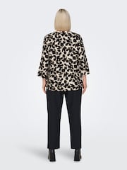 ONLY Curve Natural Leopard Print V-Neck Blouse - Image 5 of 7