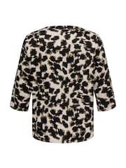ONLY Curve Natural Leopard Print V-Neck Blouse - Image 7 of 7
