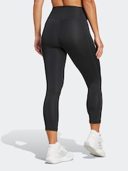 adidas Black Optime Essentials Stash 3/4 Leggings - Image 2 of 6