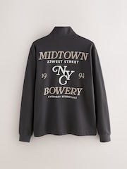 Slate Grey Long Sleeve Embroidered Quarter Zip Pyjamas Set - Image 10 of 12
