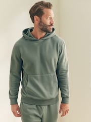 Sage Green Soft Waffle Pyjamas Hoodie Set - Image 2 of 11