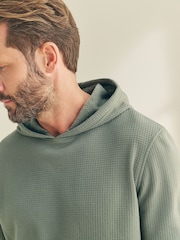 Sage Green Soft Waffle Pyjamas Hoodie Set - Image 5 of 11