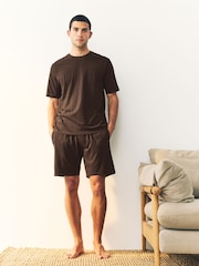Black/Chocolate Brown/Grey Jersey Pyjamas Shorts Set 3 Pack - Image 12 of 13