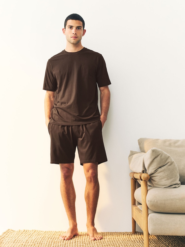 Black/Chocolate Brown/Grey Jersey Pyjamas Shorts Set 3 Pack - Image 12 of 13