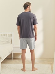 Lilac Purple/Grey Marl - Jersey Short Pyjamas Set - Imagen 3 de 14