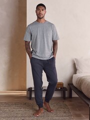 Grey Short Sleeve Cuffed Jersey Pyjamas Set - Image 1 of 10