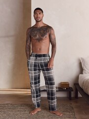 Plum Purple/ Neutral Check Jersey Pyjama Bottoms 2 Pack - Image 4 of 15